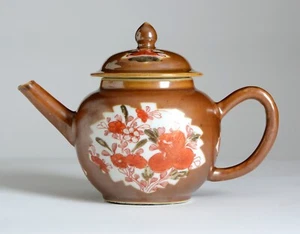 A fine Chinese globular Batavian teapot chocolate-brown iron-red Qianlong - Picture 1 of 23