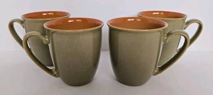 Set of 4 Denby-Langley Duets Sage & Paprika Mugs Green Orange 12 oz - Picture 1 of 8