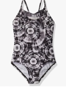 Kanu Surf Girls' Daisy Beach Sport 1-Piece Swimsuit, Size 12, Groovy Black - Picture 1 of 4