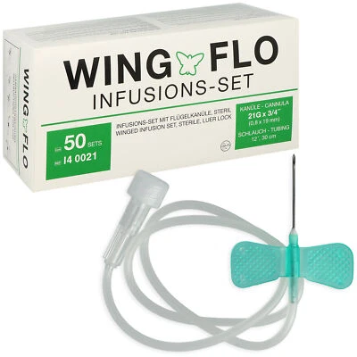 SERVOPRAX Wingflo Flügelkanülen Wing-Flo Butterfly Kanüle Venenpunktion Infusion 50 Stück
