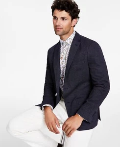 Bar III Men’s Slim-Fit Knit Herringbone Sport Coat, Navy, 42S - Picture 1 of 1