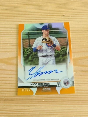 2020 Bowman Sterling Nico Hoerner Rookie Orange Auto Autograph RC #08 /75 Cubs - Image 1 of 3