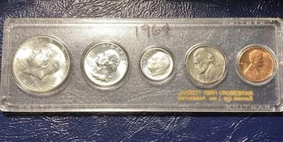 1964-D  UNC 5-Piece Coin Set, 90% Silver, Free Shipping. - Image 1 of 4