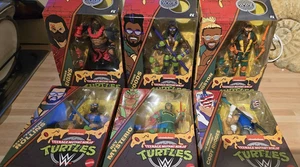 WWE TMNT Teenage Mutant Ninja Turtles Juego Completo de 6 Figuras de Acción NUEVO - Imagen 1 de 13
