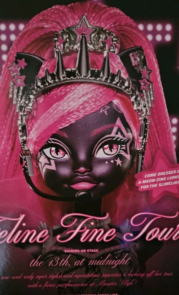 2025 Monster High Doll Fang Vote Catty Noir W COA 8x10 NEW - SHES FINALLY HERE! - Image 1 of 4