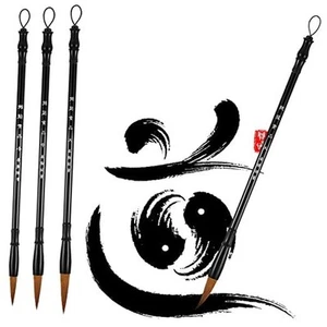 Zonon 3 Pieces Chinese Calligraphy Brush Pens Japanese Calligraphy Brush Sumi - Picture 1 of 8