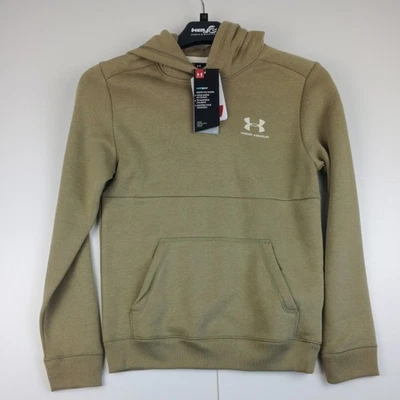 Under Armour Coldgear Loose Fit Boys Hoodie Pullover Youth Large YLG Khaki - Image 1 of 4