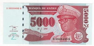 Zaire P-68 5000 New Zaires 1995 UNC - Picture 1 of 2
