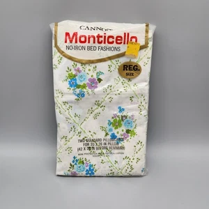 Juego de 2 fundas de almohada estándar Cannon Monticello azul verde floral Shabby Chic - Imagen 1 de 9