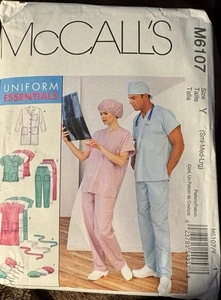 McCall's Uniform Essentials pattern M6107 Lab Coat, Top, Pants sz S, M, L uncut - Picture 1 of 2