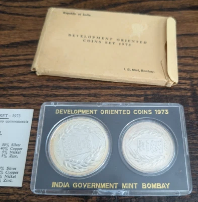 1973 Republic of India Development Oriented Silver Proof Coin Set - Original! - Image 1 of 4