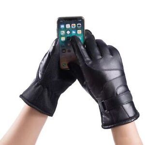 Windproof Driving Winter Gloves Korean Mittens PU Leather Men Black Gloves