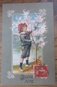 Cartolina d'epoca in rilievo Bambini -1907 - postcard - tarjeta -  - Picture 1 of 2