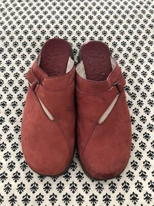 Teva Leather Comfort Shoes Mules Women’s Size 8 Red Ventura Mule Slides - Picture 1 of 9