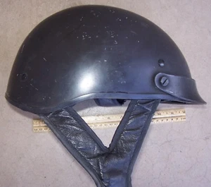 Classic Flat black Motorcycle Snowmobile half helmet with visor - Picture 1 of 8