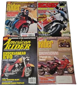 Lot of 4 Motorcycle Magazines 1994-1996 RIDER AMERICAN RIDER KNUCKLEHEAD HONDA - Picture 1 of 5
