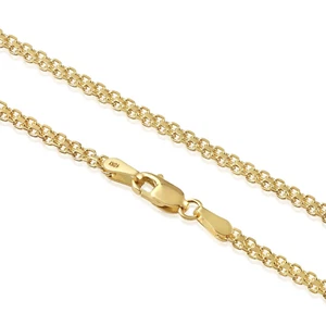 10K Real Solid Yellow Gold 2mm Dainty Bismark Box Chain Italian Necklace 16"-18" - Picture 1 of 10