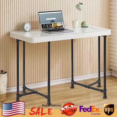 Juego de 2 patas de mesa de metal para escritorio de 28 pulgadas patas de mesa de comedor industrial negro Foto 1 de 4