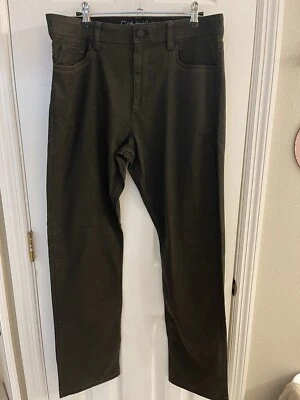 Calvin Klein Mens Size 34x32 Green Flex Waistband Straight Leg Jean Pants - Image 1 of 4