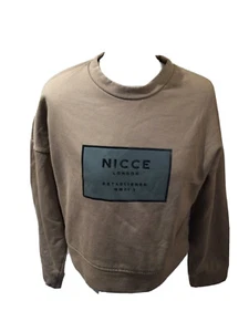 Ladies NICCE LONDON Beige Fleece Sweatshirt U.K. Medium T6722 - Picture 1 of 5