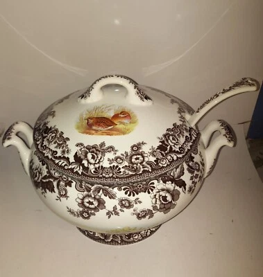 Spode Woodland Soup Tureen+ Delamere matching Ladle --SD2340-- - Image 1 of 4