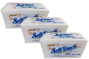 Soft Touch Tisch weiß Papierservietten, Einweg alle Gelegenheiten (540 Stück) - Bild 1 von 5