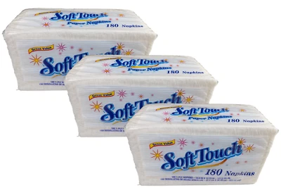 Soft Touch Table White Paper Napkins,Disposable All Occasions (540 Count)