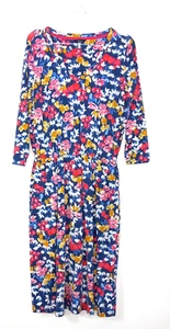Joules UK 10 Jade Print Jersey Blue Floral Summer Day Dress RRP £49.95 - Picture 1 of 8