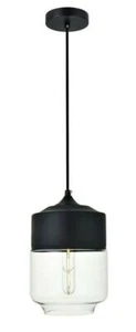 Black Mini Ceiling Fixture Glass Shade Pendant Light Kitchen Island Lamp Fixture - Picture 1 of 5