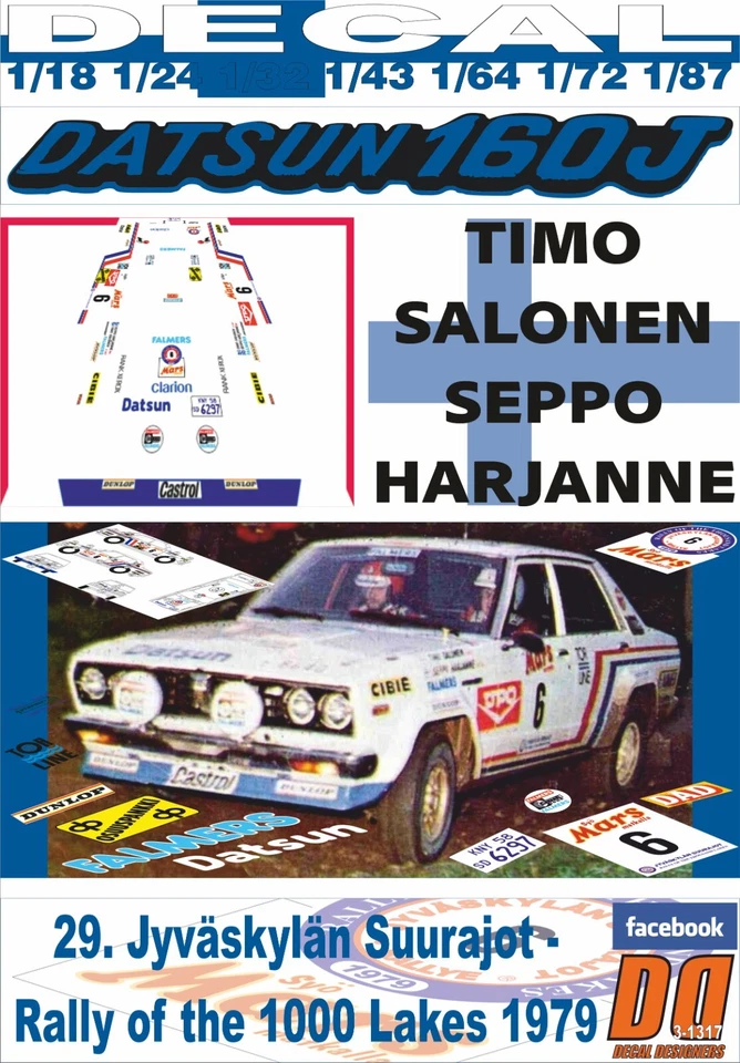 DECAL DATSUN 160J T.SALONEN 1000 LAKES R. 1979 5th (06) - Image 1 of 1