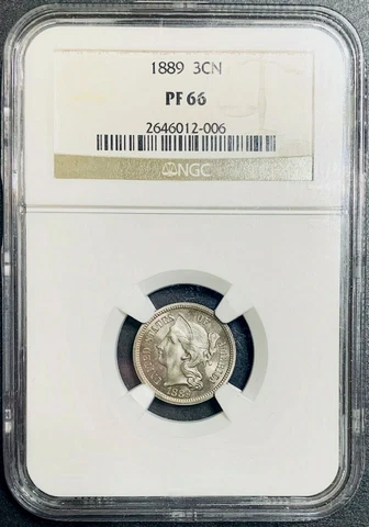 *STUNNING* 1889 Three Cent Nickel NGC PF 66 Proof Cover