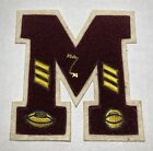 Vintage Letterman “M” Massachusetts 1974 Football Jacket Coat Patch With Pin