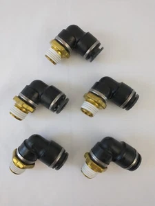 (5 pcs) SCM KV2L11-35S Air Fittings, Male Elbow, 3/8'', 1/4” NPT - Picture 1 of 3