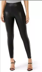 Sofia Vergara Black Pants Rosa Hem Faux Leather Pull On Size 16 - Picture 1 of 9