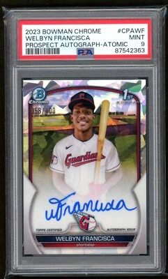 2023 Welbyn Francisca Bowman Chrome 1st Auto Atomic #/100 Guardians - PSA 9 Mint - Image 1 of 2
