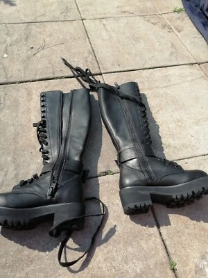 Dolls Kill Obsidian Knee Length Boots Size 4 - Image 1 of 3