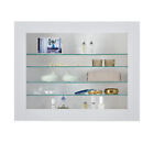 White Wall Display Cabinet Glass Shelves Model Collection Shelf Insert Cupboard
