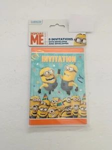 Despicable Me Minion Made 8 Party Invitations with Envelopes for Kids - Picture 1 of 6