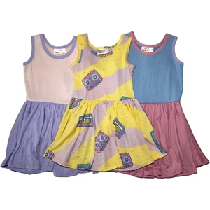 3 Dot Smile Girls Sz 2T Tank Dress Lot Color Block Cassette Tape Sleeveless NWT - Picture 1 of 3