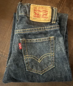 LEVI STRAUSS KIDS 505 BLUE JEANS~SIZE 7 REG Dark Wash - Picture 1 of 6