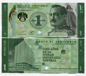 Guatemala 2024 Year 1 Quetzales Polymer BrandNew Banknotes - Picture 1 of 1