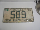 Vintage NH New Hampshire License Plat  Barn Find 73 1973 DIESEL 589