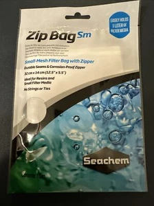 Seachem Zip Media Bag Small Mesh Filter Bag Corrosion Proof Zipper (12.5"x5.5") - Picture 1 of 2