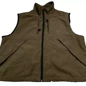 Eddie Bauer Vest Mens L Olive Green Lined Gorpcore Weatherproof - Picture 1 of 10