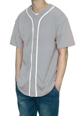 MEN'S PREMIUM BASEBALL JERSEY BUTTON DOWN SHORT SLEEVE SHIRTS S-5XL VICTORIOUS - Image 1 of 4