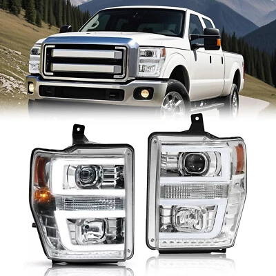 For 2008 2009 2010 Ford F250 F350 F450 LED Tube Projector Headlights Headlamps - Image 1 of 4