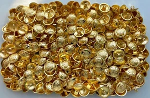 Buttons 15mm 24L Gold Polished Metal Regal Crest Coat of Arms Button Shank L140A - Picture 1 of 24