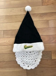 University of Oregon Ducks Hat Santa Claus Removable Beard Knit Christmas - Picture 1 of 5