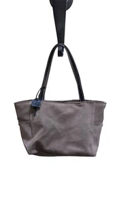 TAMPICO Tote Purse Large Taupe Suede Leather Trim France Handbag Shoulder Bag - Picture 1 of 7