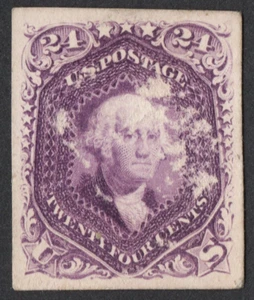 US # 70P4 *MINT NGAI H { 24c WASHINGTON } SCRATCH "SCARCE PROOF OF 1861 CV$ 500 - Picture 1 of 7